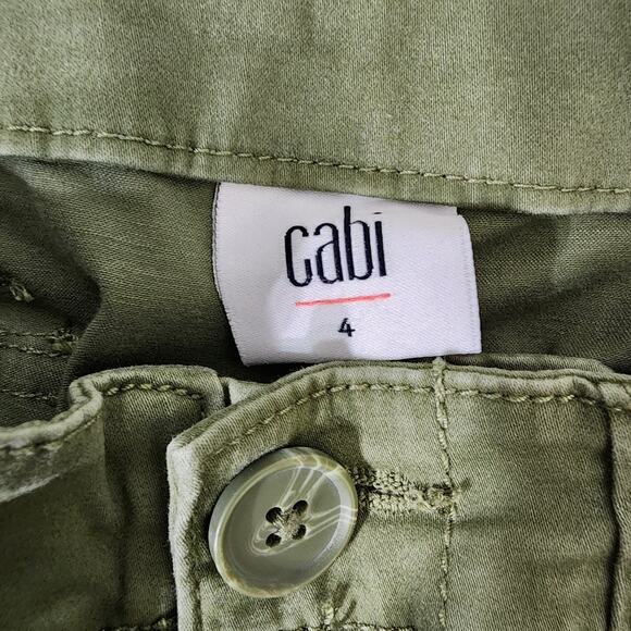 Cabi Womens Traveler Cargo Jogger Pants Olive Green Utility Size 4 Ankle Zip - Picture 8 of 9